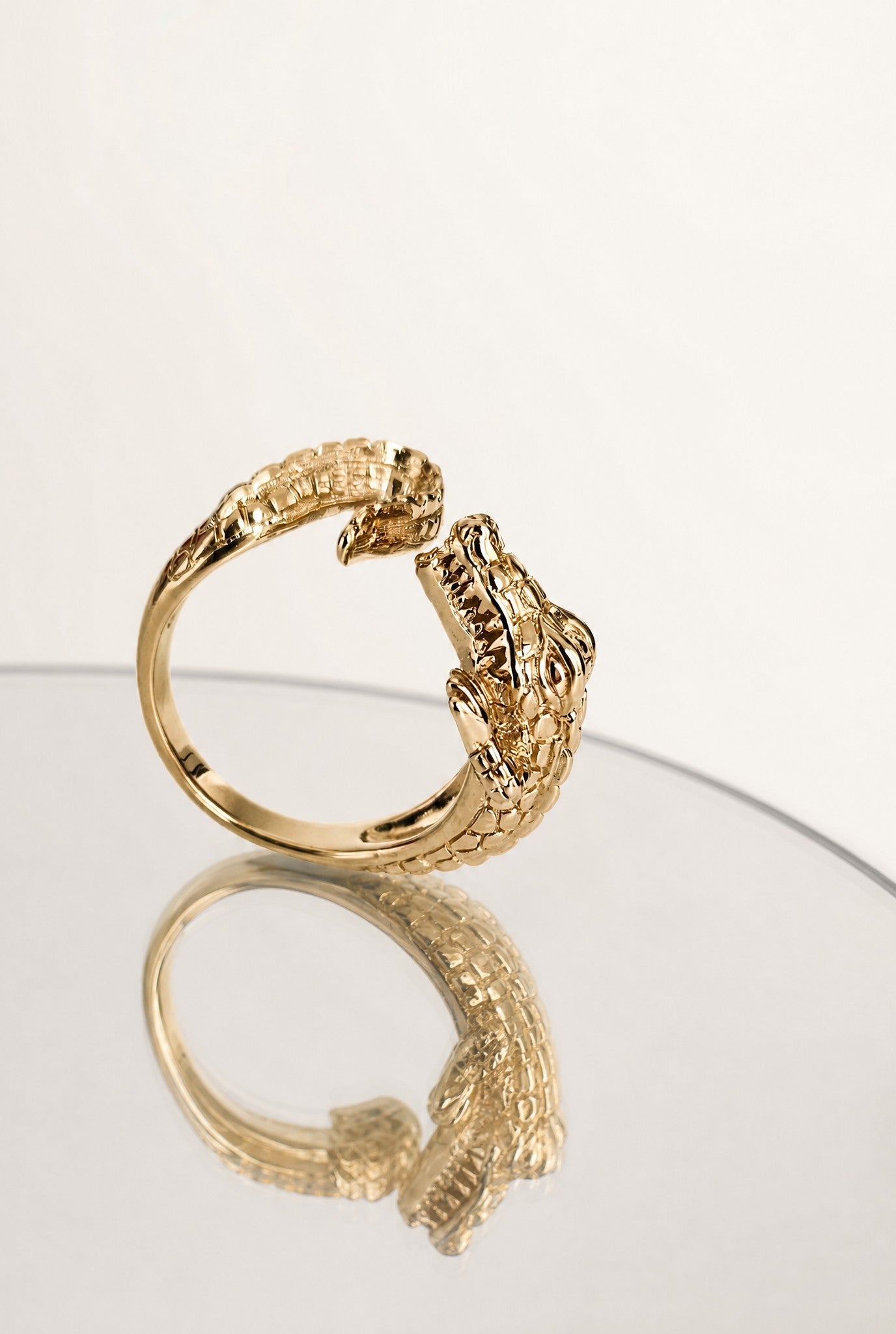 Bague Crocodile plaqué or 18 carats tendance femme-homme – Jossepo