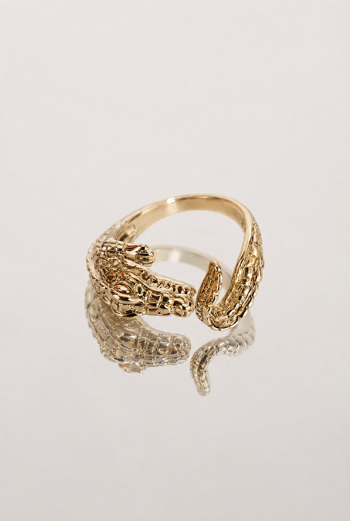 Bague crocodile bijou animal plaqué or 18 carats unisexe – Jossepo