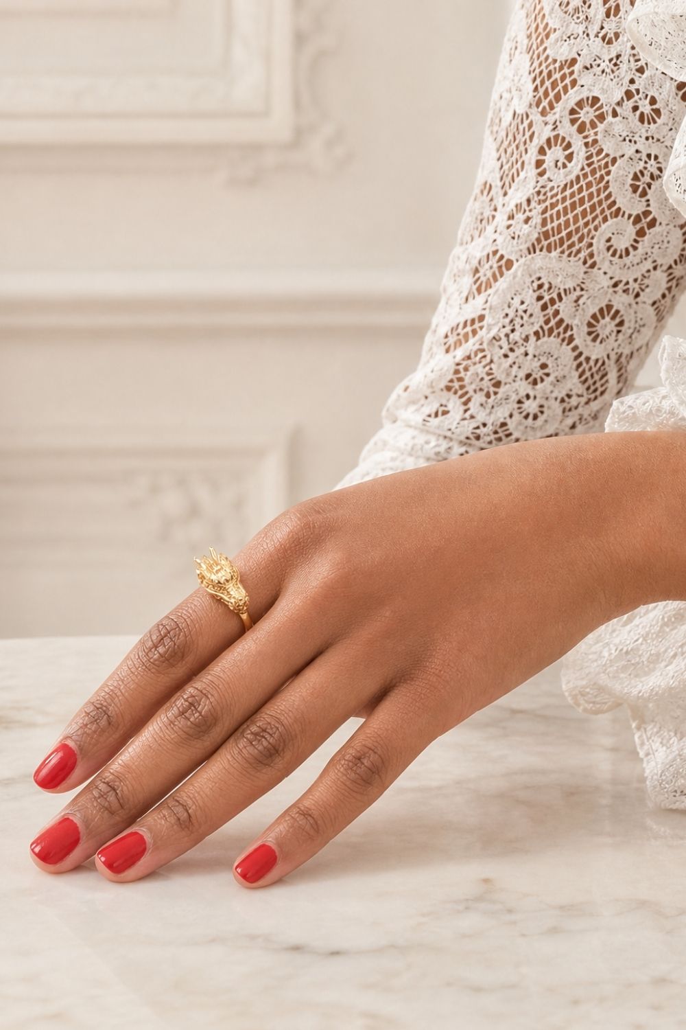 Bague dragon élégante en plaqué or pour femme – Jossepo