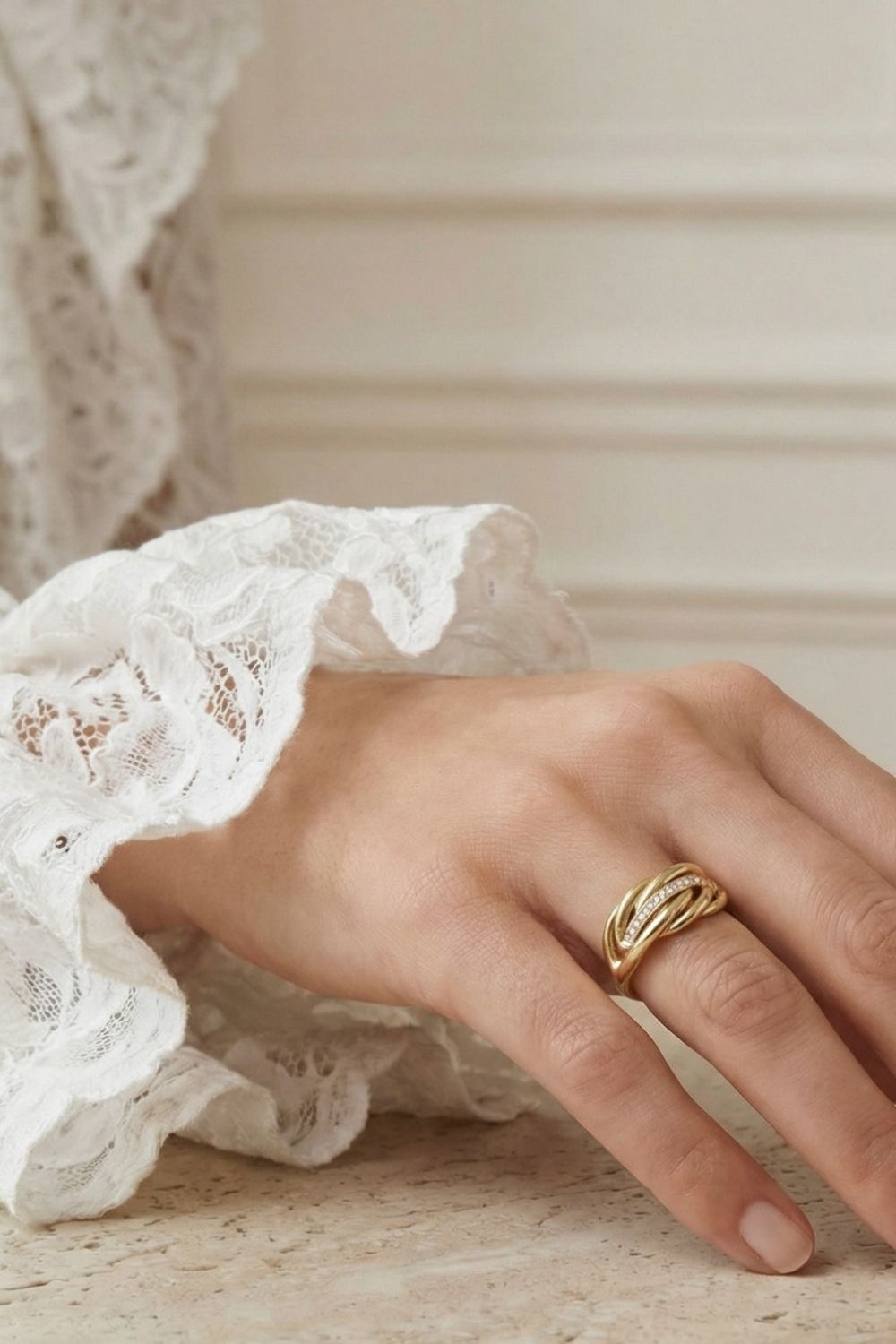 Bague plaqué or 18 carats modèle Hilda bijou tendance – Jossepo