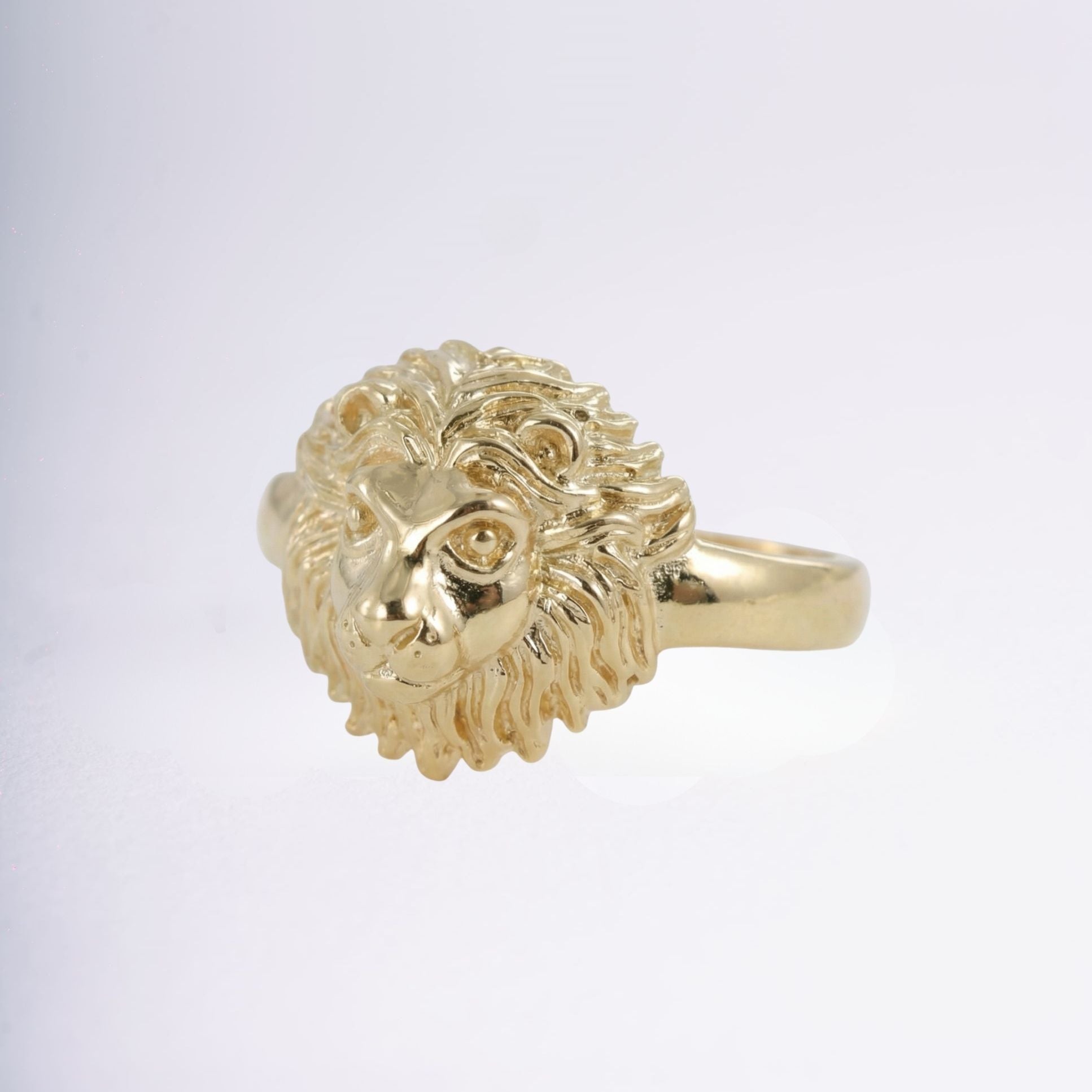 Détail tête de lion bague plaqué or 18 carats bijou animal – Jossepo