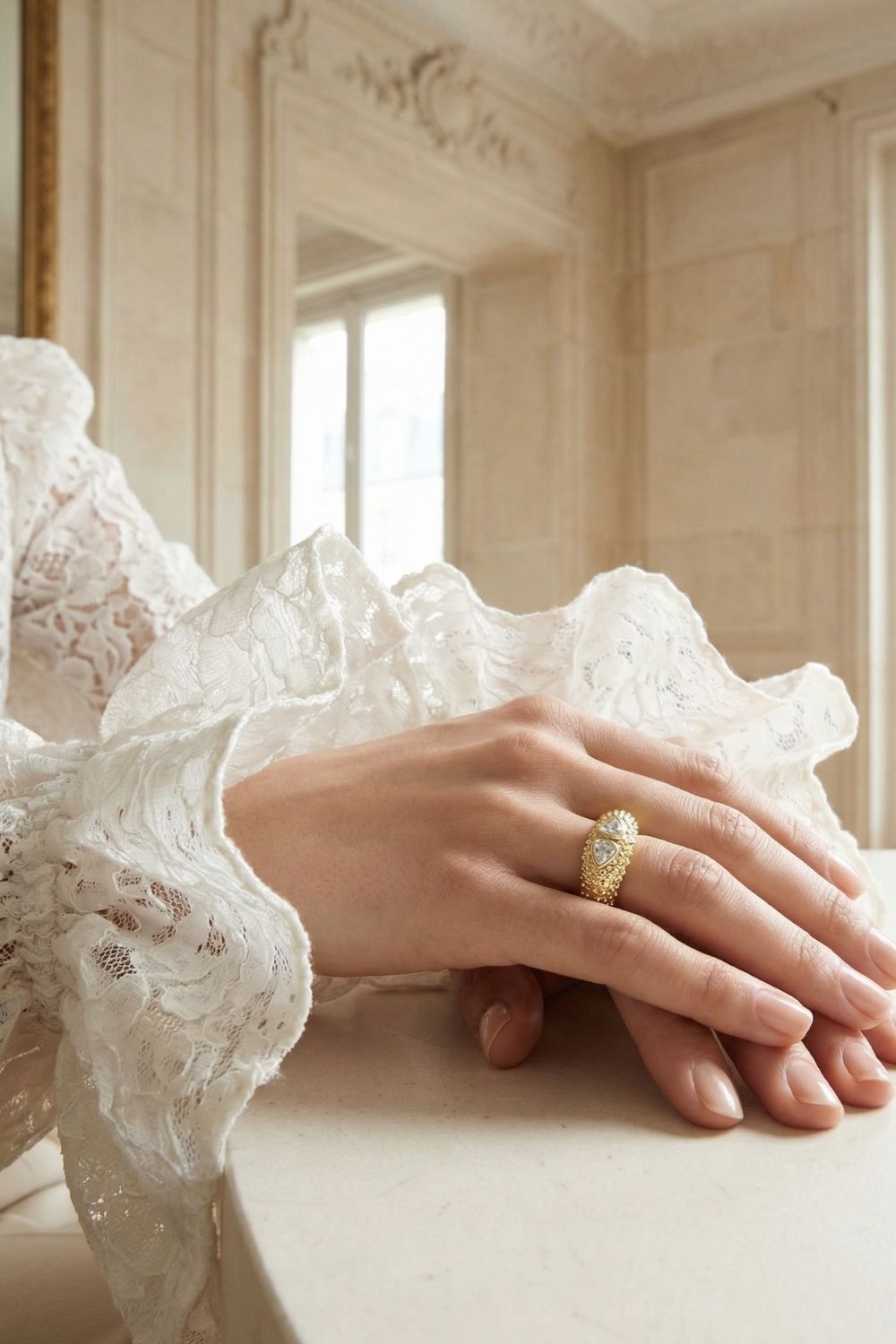 Bague plaqué or 18 carats modèle Marcella bijou tendance – Jossepo
