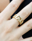 Bague Mila style gourmette dorée en plaqué or pour femme – Jossepo