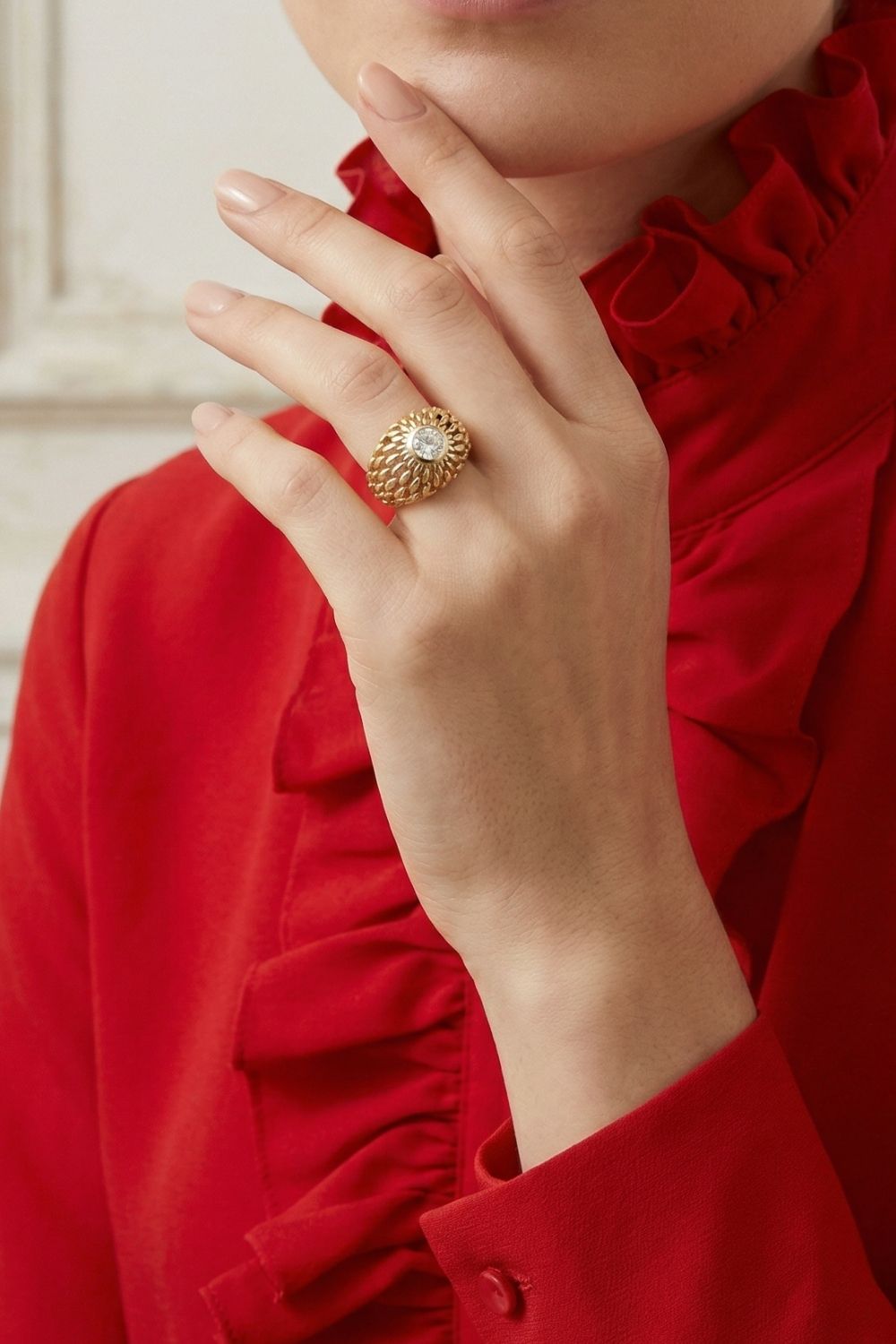 Bague élégante Monica en plaqué or 18 carats pour femme – Jossepo