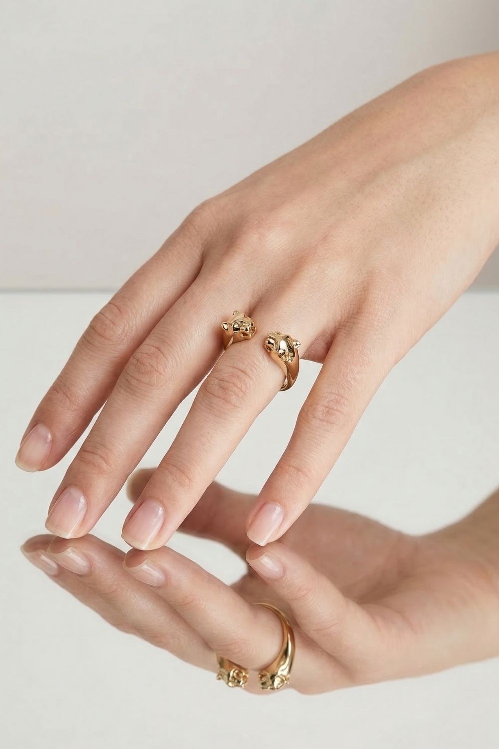 Détail bague panthère plaqué or 18 carats bijou animal – Jossepo
