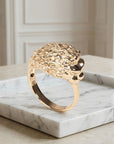 Détail tête de lion bague plaqué or 18 carats bijou animal – Jossepo