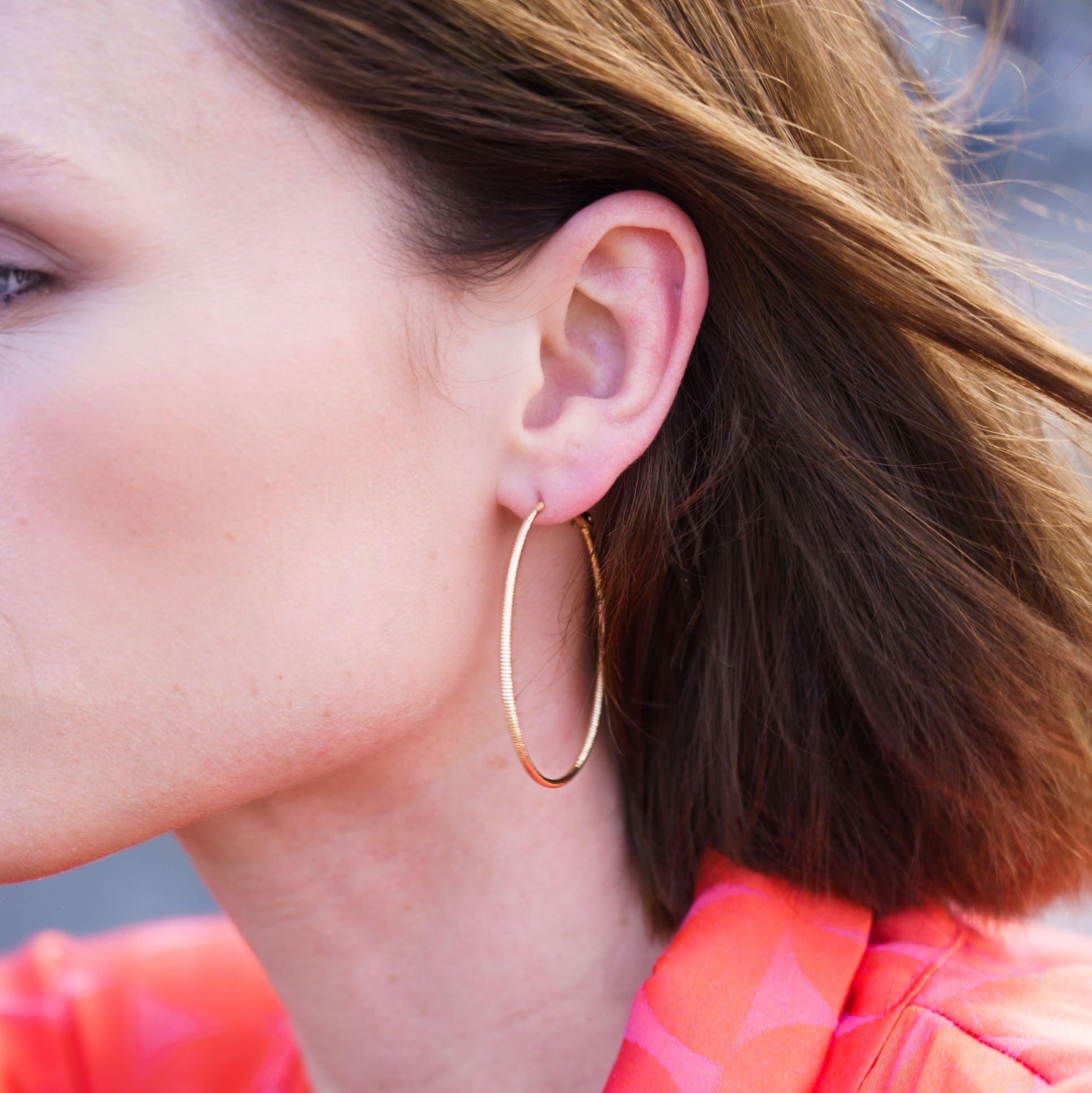 Boucles d’oreilles Andy créoles dorées élégantes – Jossepo