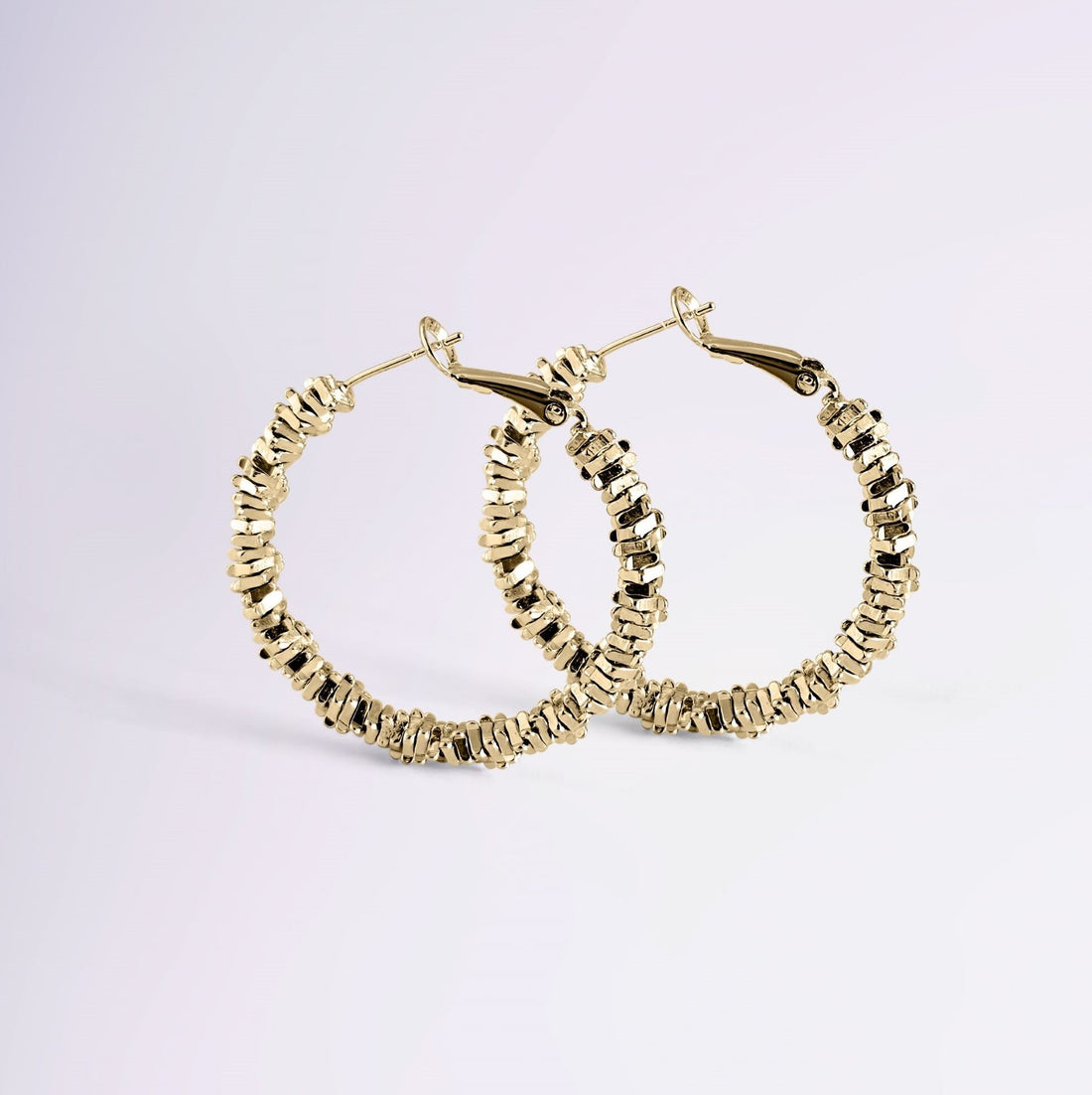 Boucles d’oreilles Aurore créoles dorées élégantes – Jossepo