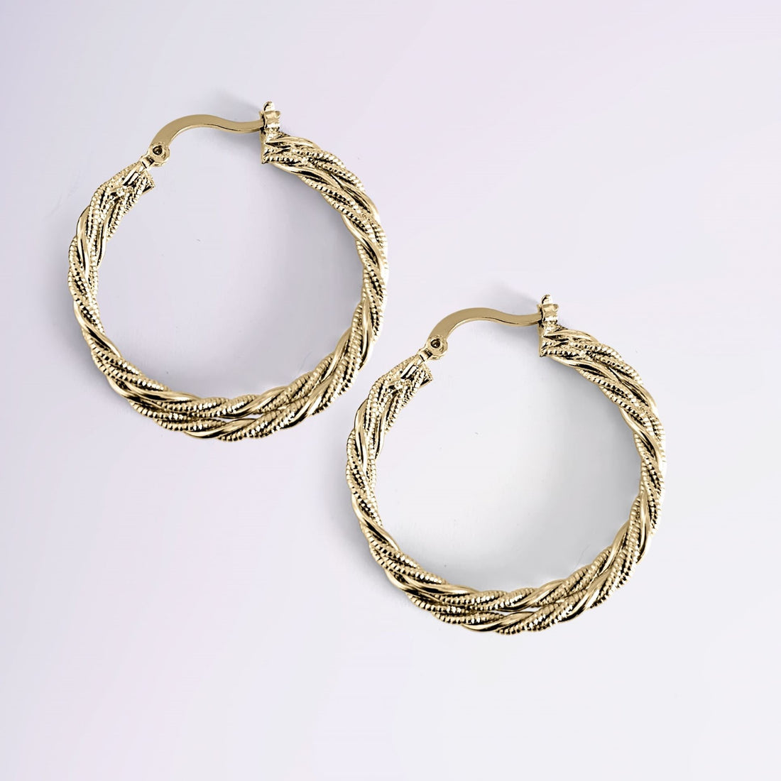 Créoles torsadées Camille finition dorée lumineuse – Jossepo