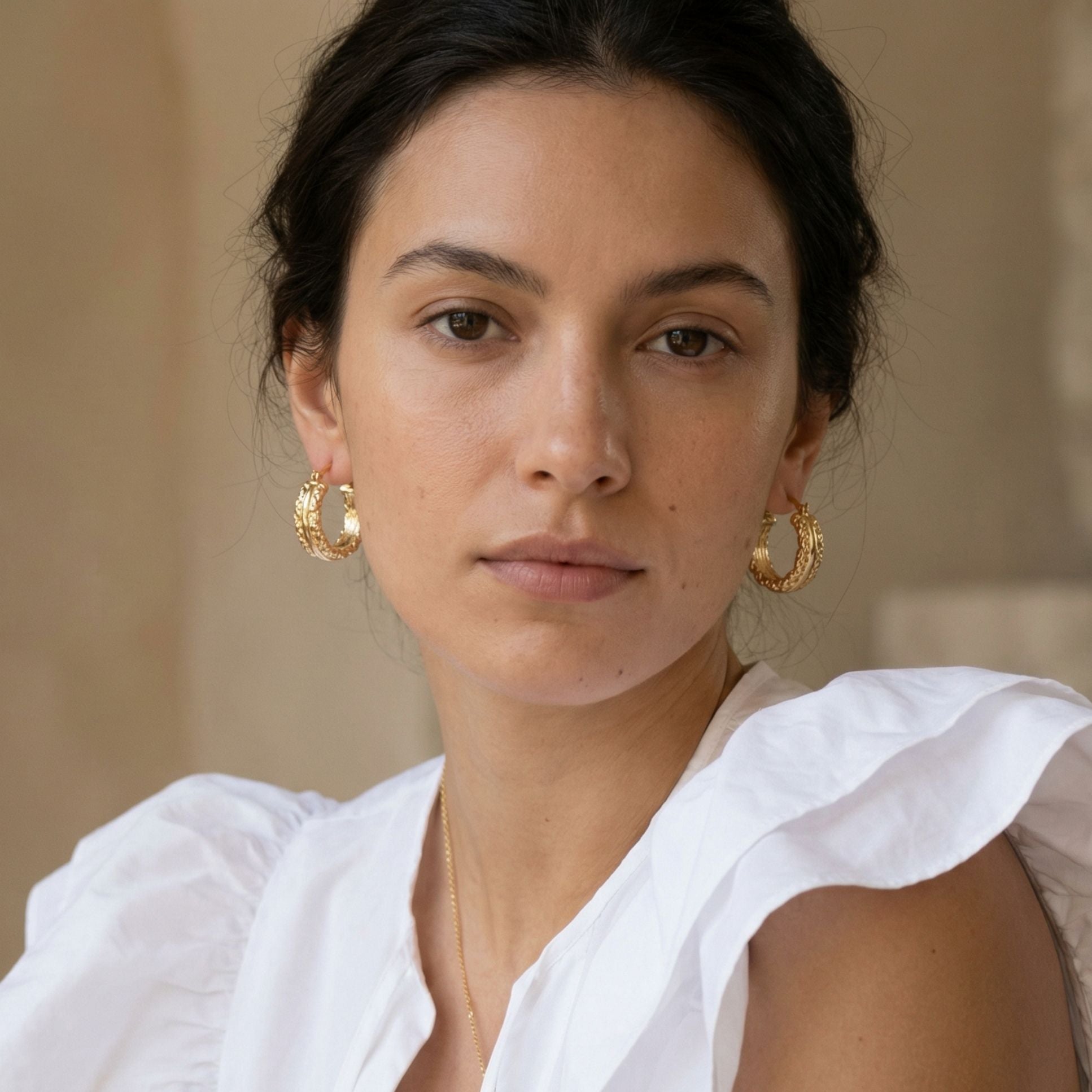 Boucles d’oreilles Carmela plaqué or 18 carats tendance femme – Jossepo