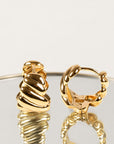 Boucles d’oreilles Eugénie créoles torsadées plaqué or 18 carats – Jossepo