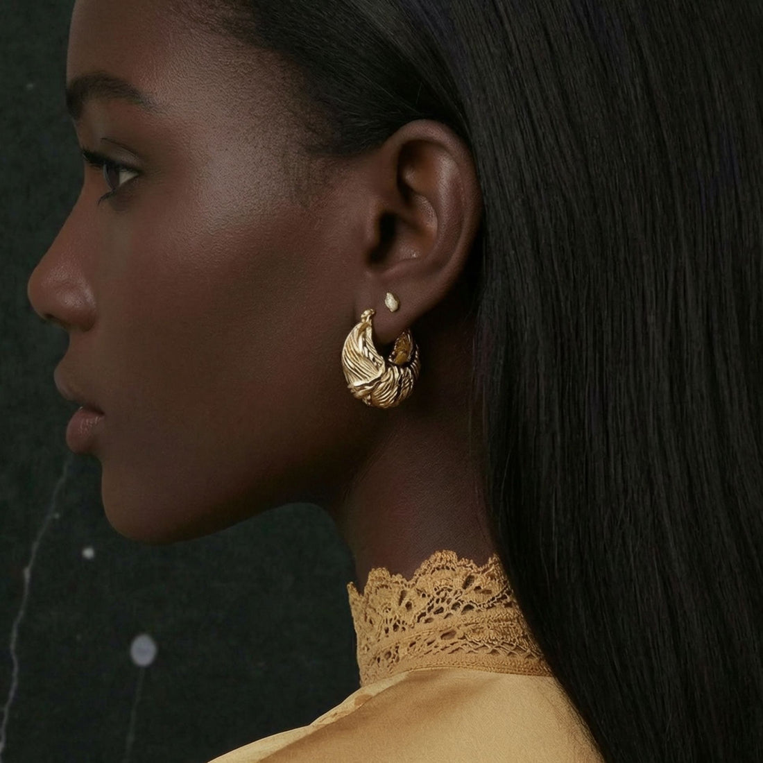 Boucles d’oreilles Gisèle plaqué or 18 carats tendance femme – Jossepo