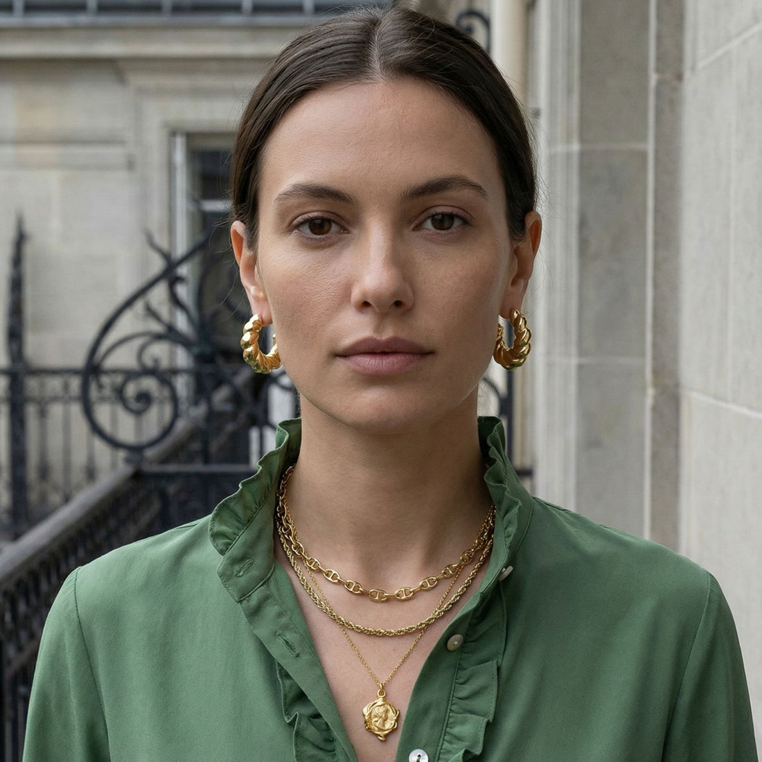 Boucles d’oreilles Giussepe plaqué or 18 carats tendance femme – Jossepo