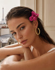 Détail boucles d’oreilles Léonore plaqué or 18 carats bijou raffiné – Jossepo