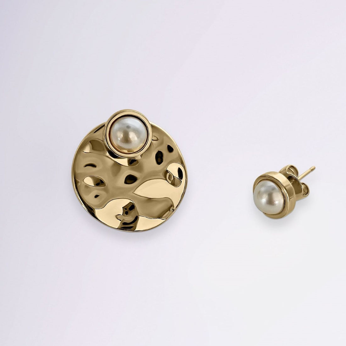 Vue de profil boucles d’oreilles Raffaella fabriquées en France – Jossepo