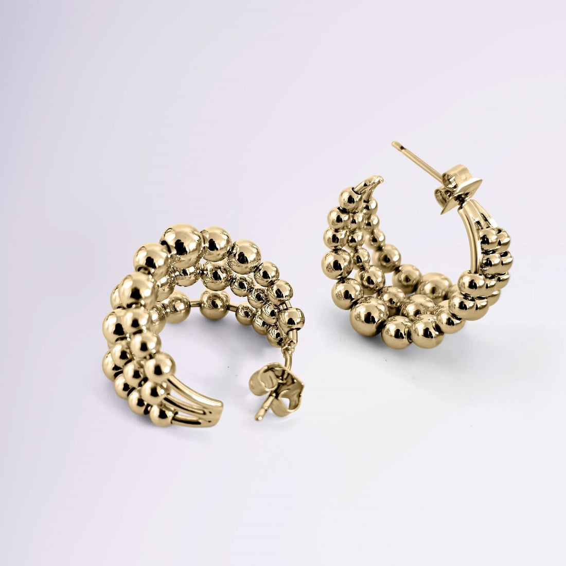 Boucles Elisabetta en plaqué or 18 carats à design texturé – Jossepo