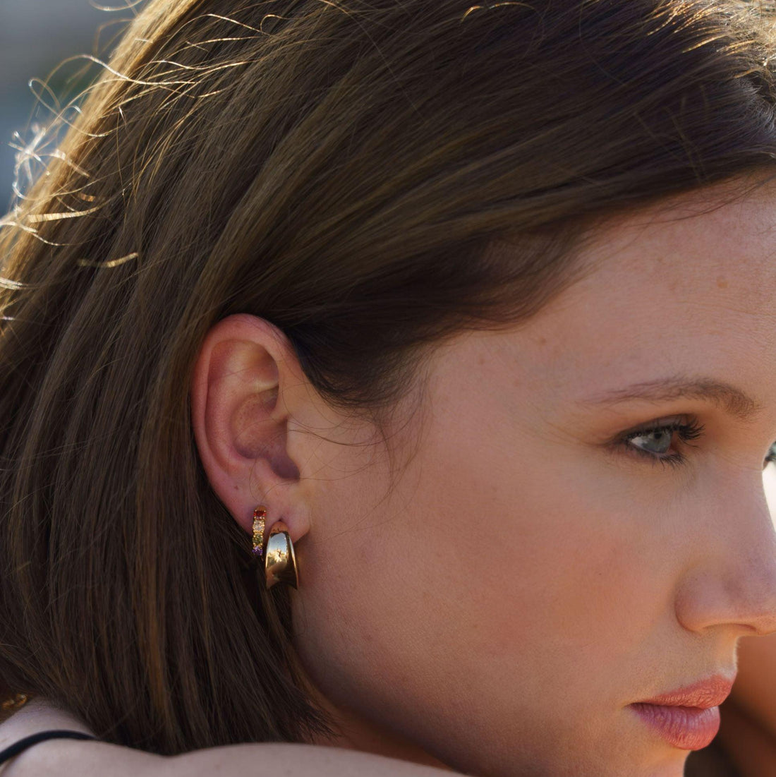 Boucles d’oreilles spirale Elisse en plaqué or pour femme – Jossepo