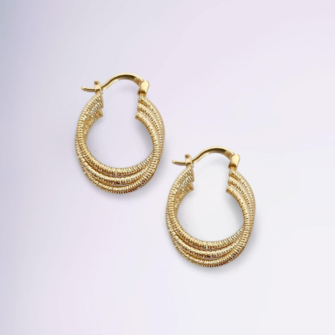 Boucles Jade anneaux dorés style élégant en plaqué or – Jossepo