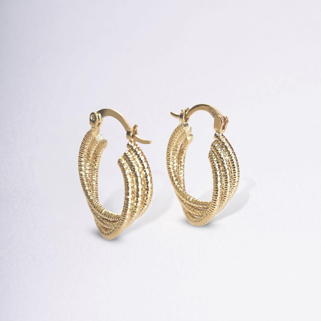 Boucles d’oreilles Jade créoles dorées en plaqué or – Jossepo