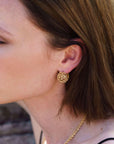 Boucles d’oreilles Joseph design sphérique texturé en plaqué or – Jossepo