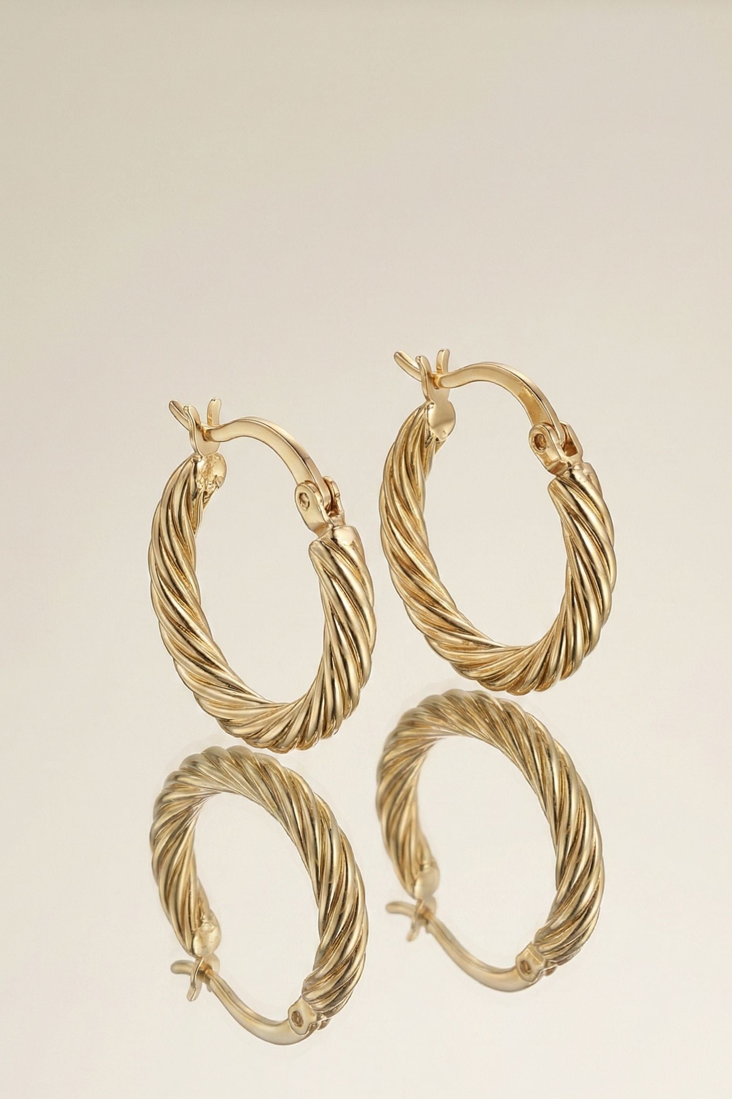 Boucles d’oreilles femme tendance Carlota en plaqué or 18 carats – Jossepo