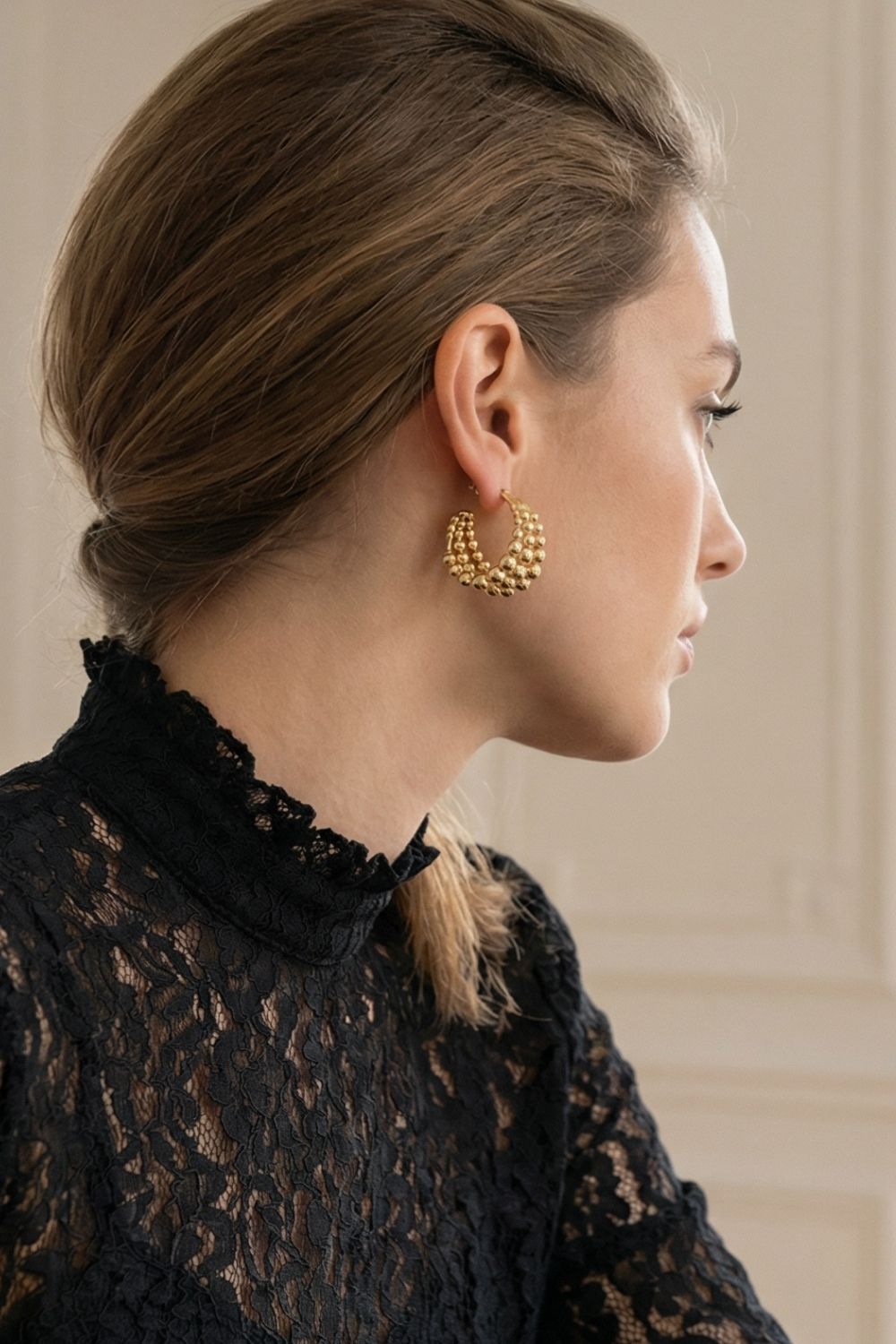 Boucles d’oreilles femme tendance Elisabetha en plaqué or 18 carats – Jossepo