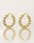 Boucles d’oreilles Félix créoles dorées à boules pour femme en plaqué or 3 microns – Jossepo
