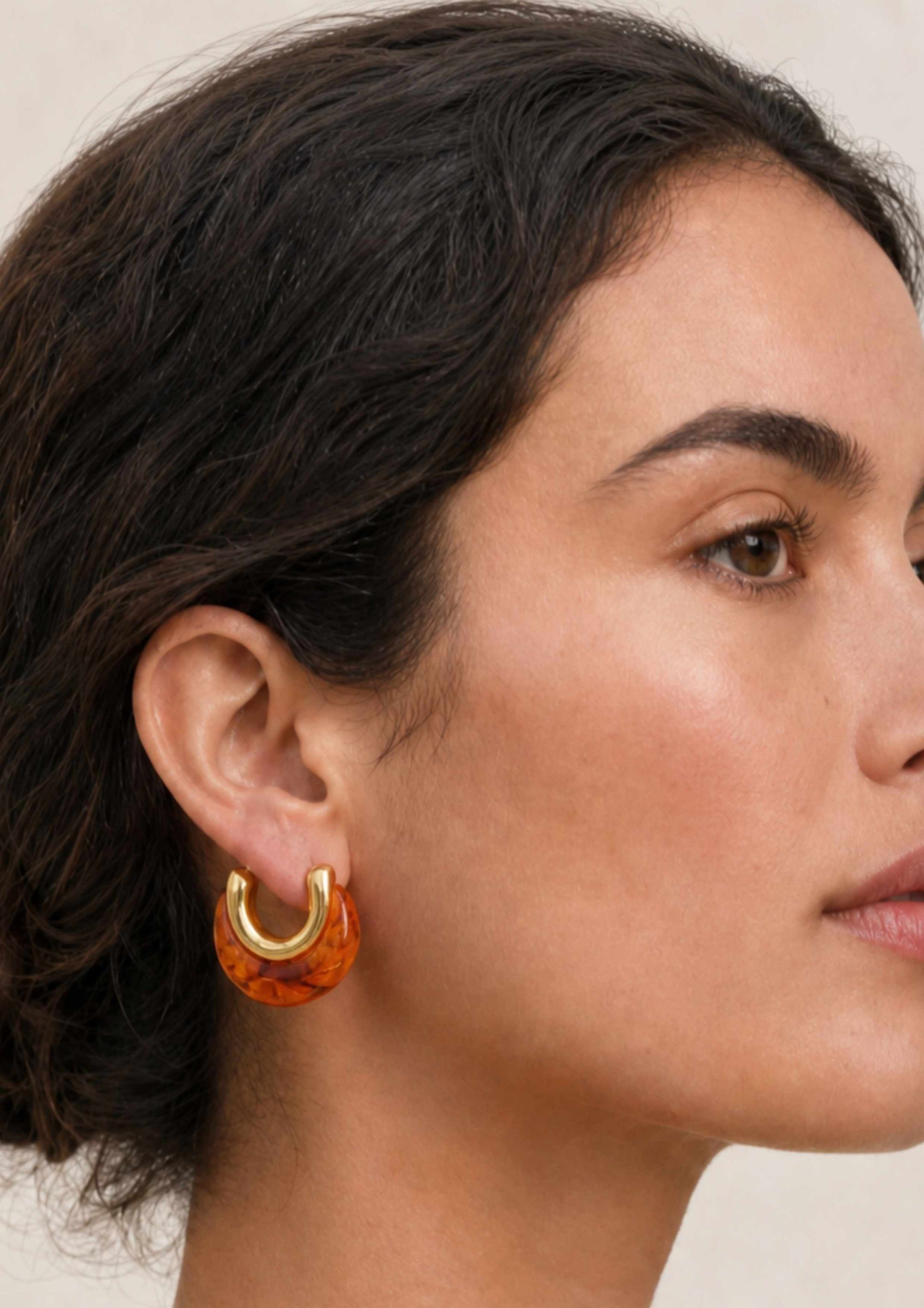 Boucles d’oreilles élégantes Force pour femme en résine écaille – Jossepo