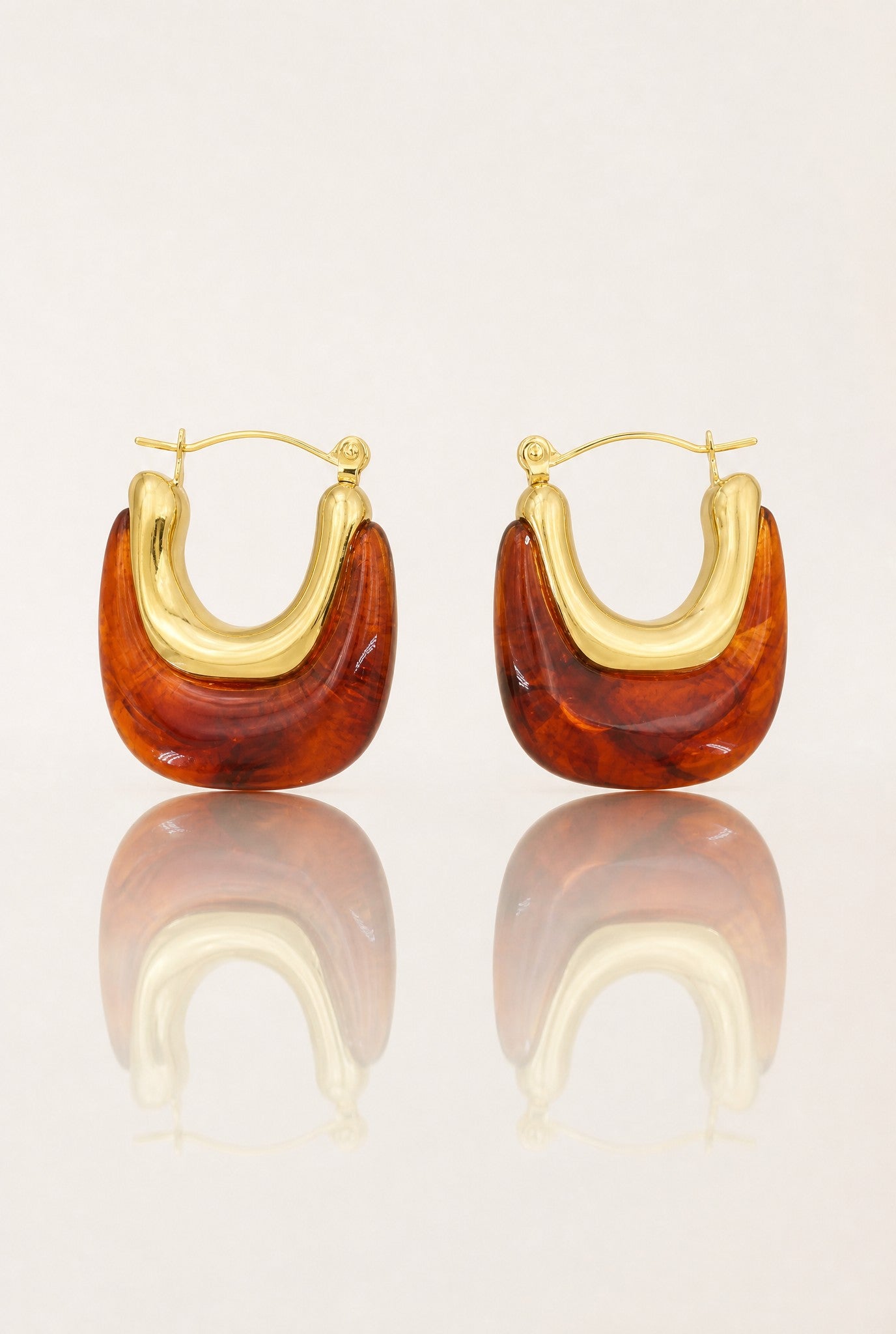 Boucles d’oreilles Force en résine effet écaille et acier inoxydable – Jossepo