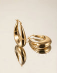 Boucles d’oreilles dorées femme Garance en plaqué or 18 carats élégantes – Jossepo