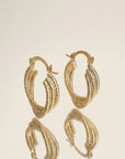 Boucles d’oreilles femme élégantes pour le quotidien Jade en plaqué or 18 carats – Jossepo