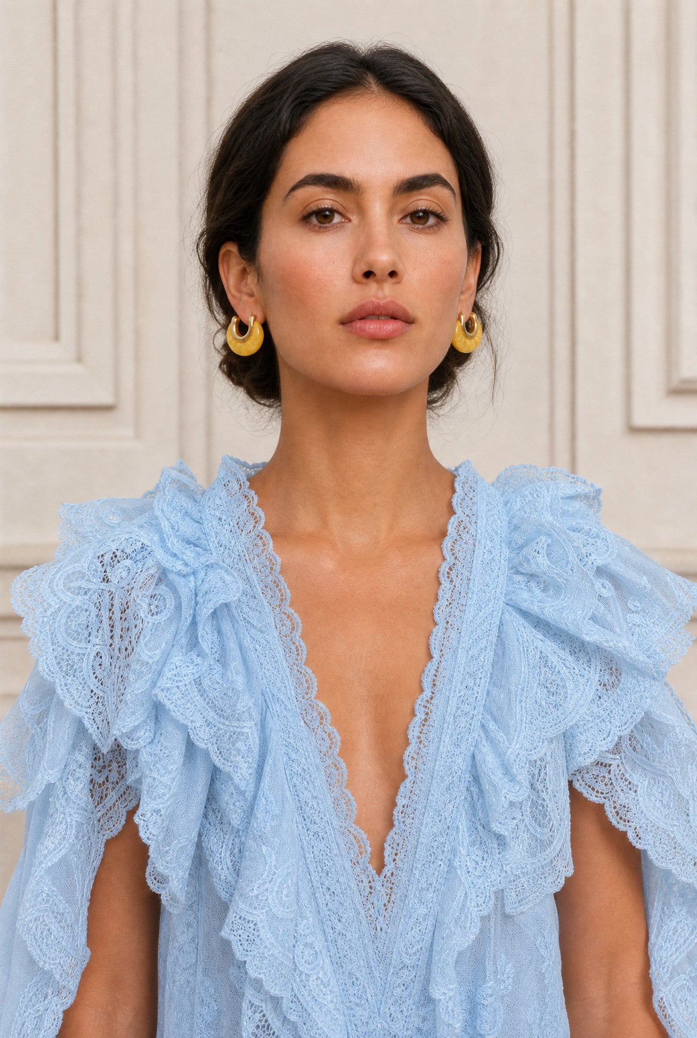 Boucles d’oreilles élégantes Joie en résine jaune – Jossepo