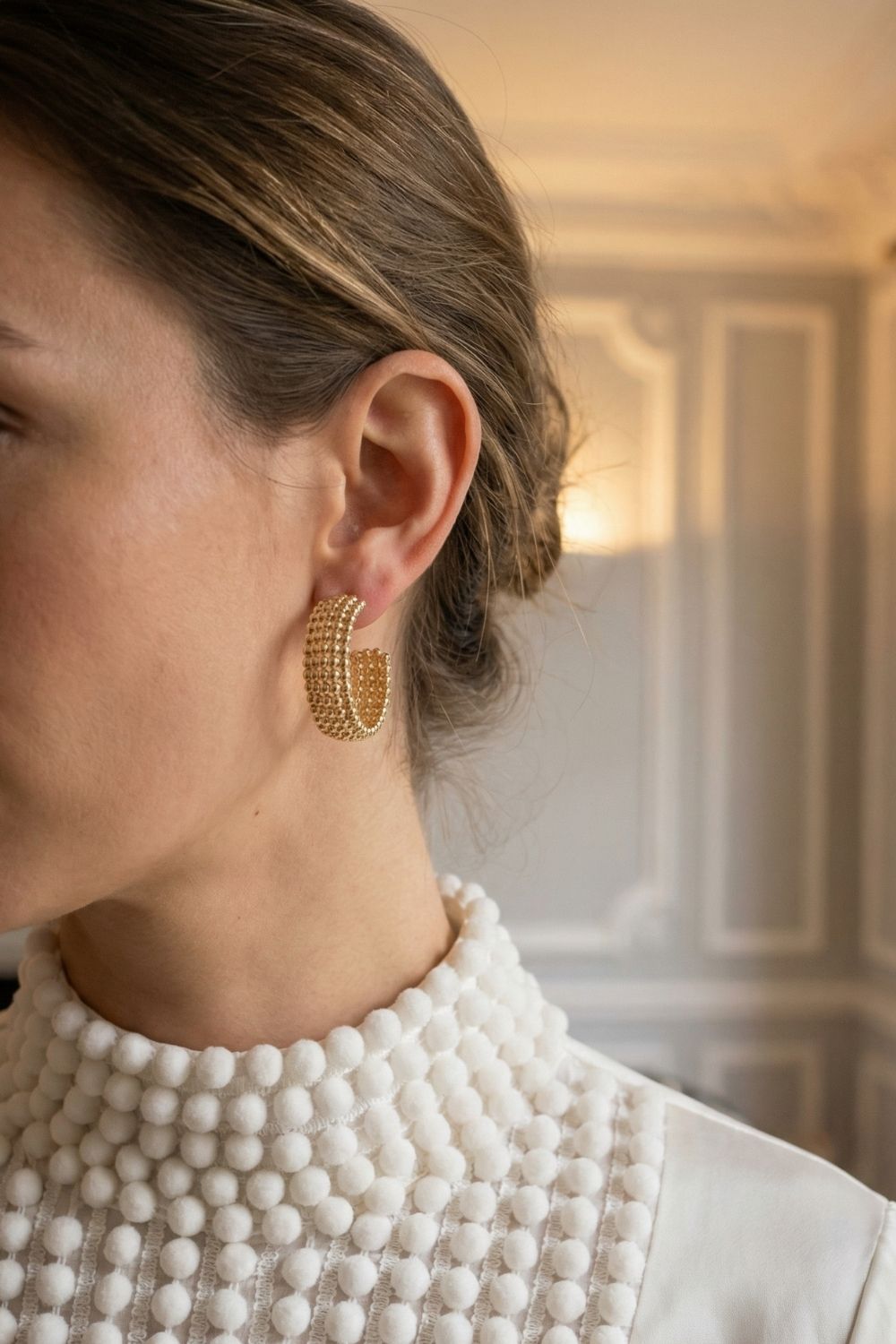 Boucles d’oreilles femme tendance Lorenza en plaqué or 18 carats – Jossepo