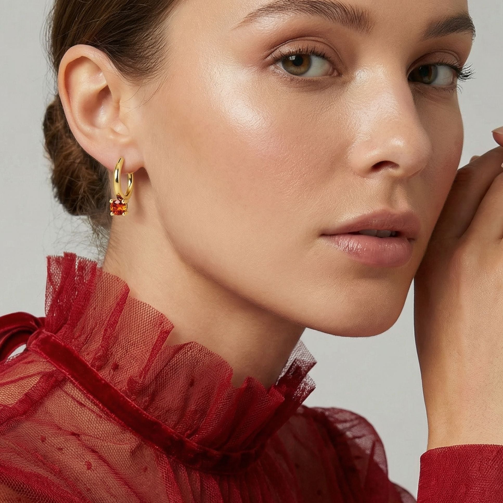 Boucles d’oreilles femme tendance Ornella en plaqué or 18 carats – Jossepo