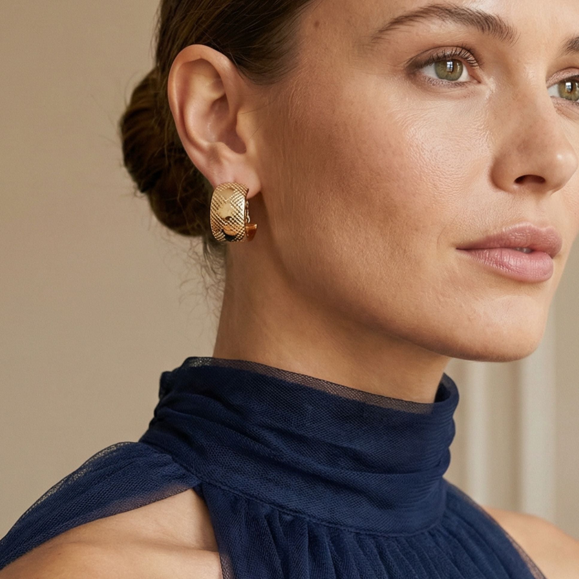 Boucles d’oreilles femme élégantes pour le quotidien Paolo en plaqué or 18 carats – Jossepo