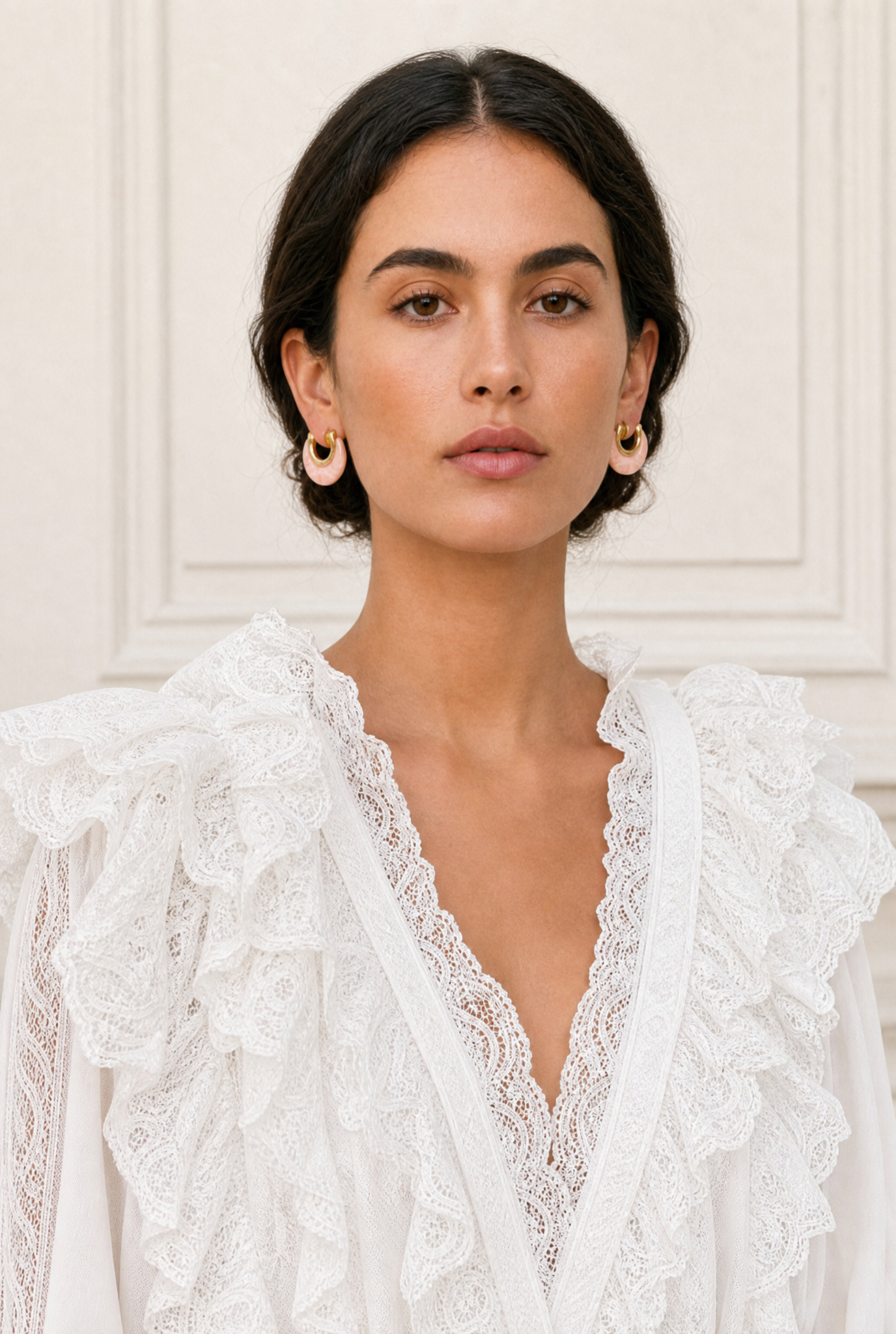 Boucles d’oreilles roses tendance avec créoles dorées – Jossepo