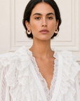 Boucles d’oreilles roses tendance avec créoles dorées – Jossepo