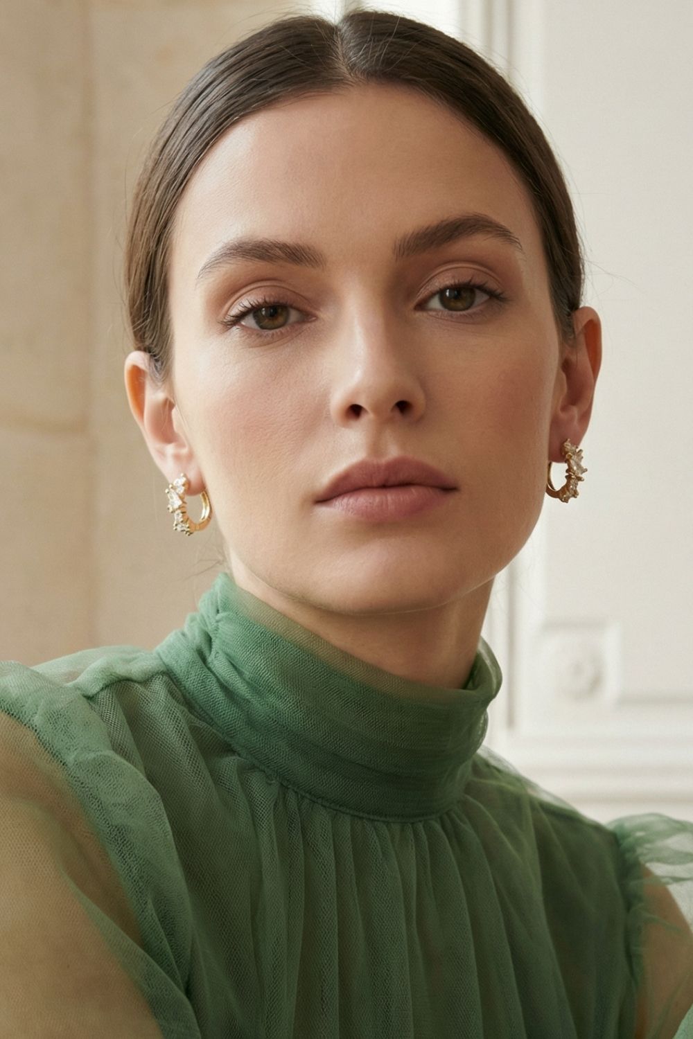 Bijou femme boucles d’oreilles Regina en plaqué or 18 carats chic – Jossepo