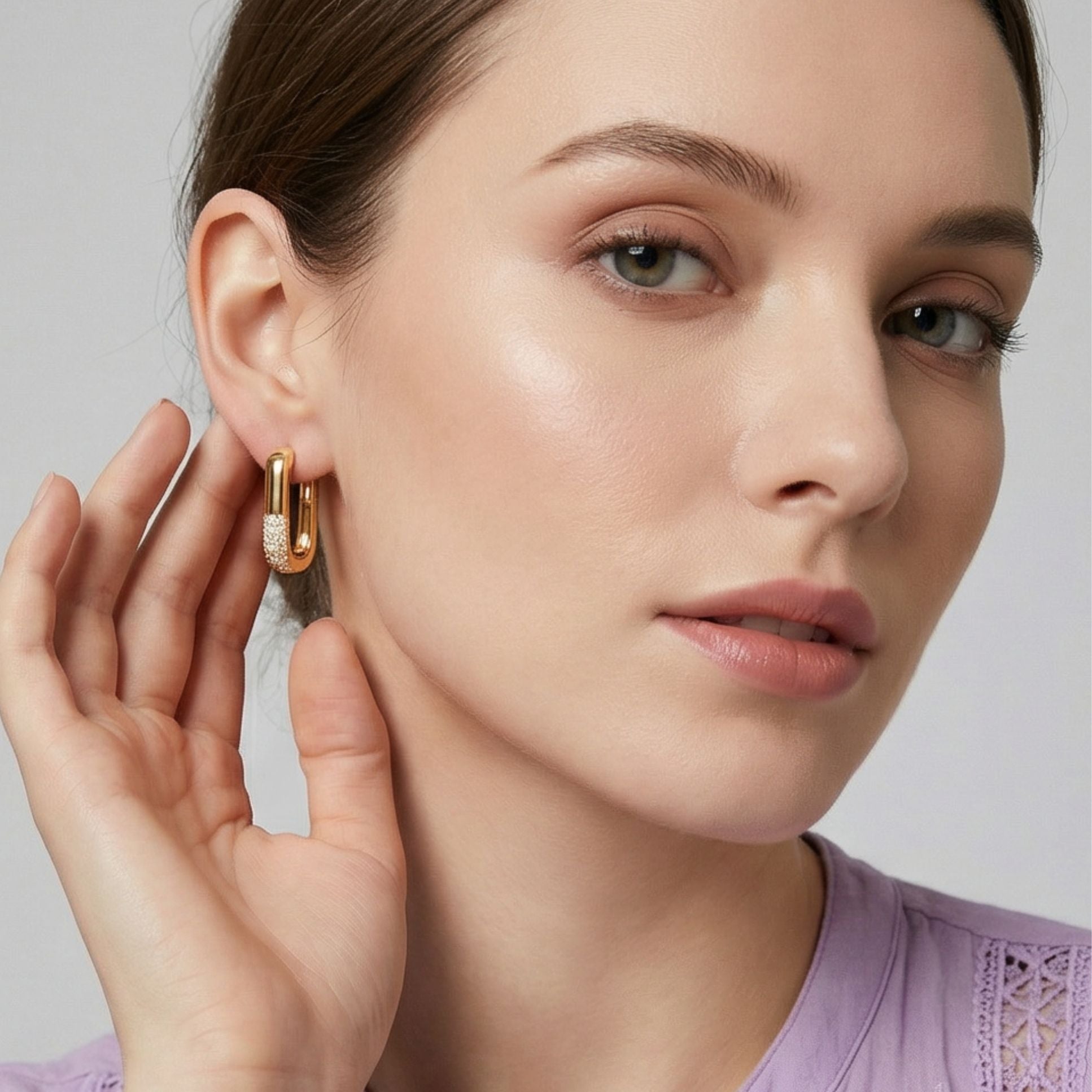 Boucles d’oreilles femme tendance Romy en plaqué or 18 carats – Jossepo