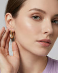 Boucles d’oreilles femme tendance Romy en plaqué or 18 carats – Jossepo