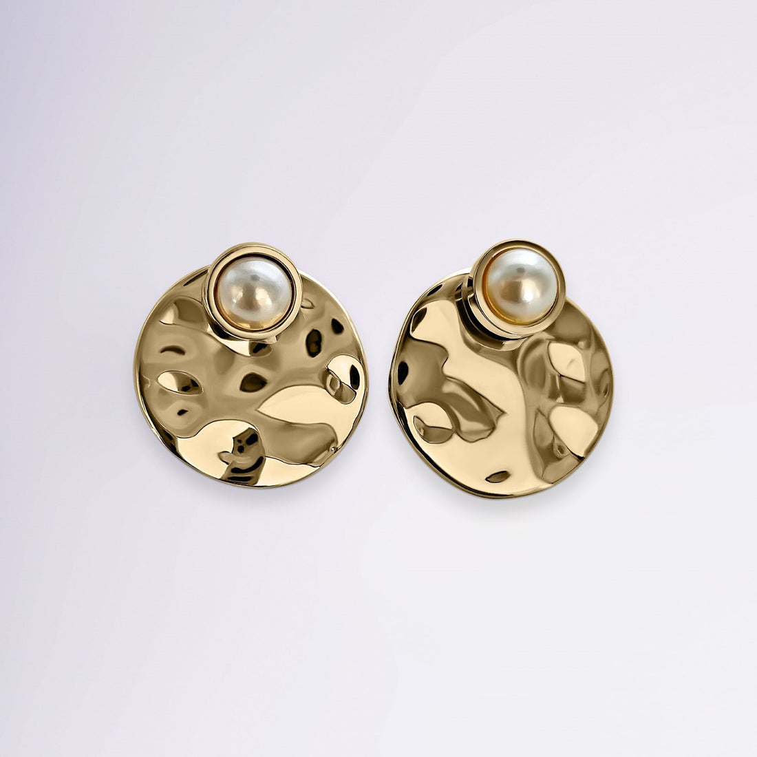 Boucles d’oreilles dorées avec perle – Rafaella – Jossepo