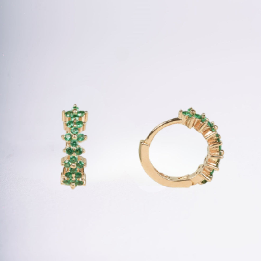 Mini créoles Stephano en plaqué or 18 carats, créoles serties élégantes – Jossepo