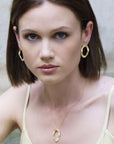 Boucles d’oreilles Victoire design ondulé doré – Jossepo