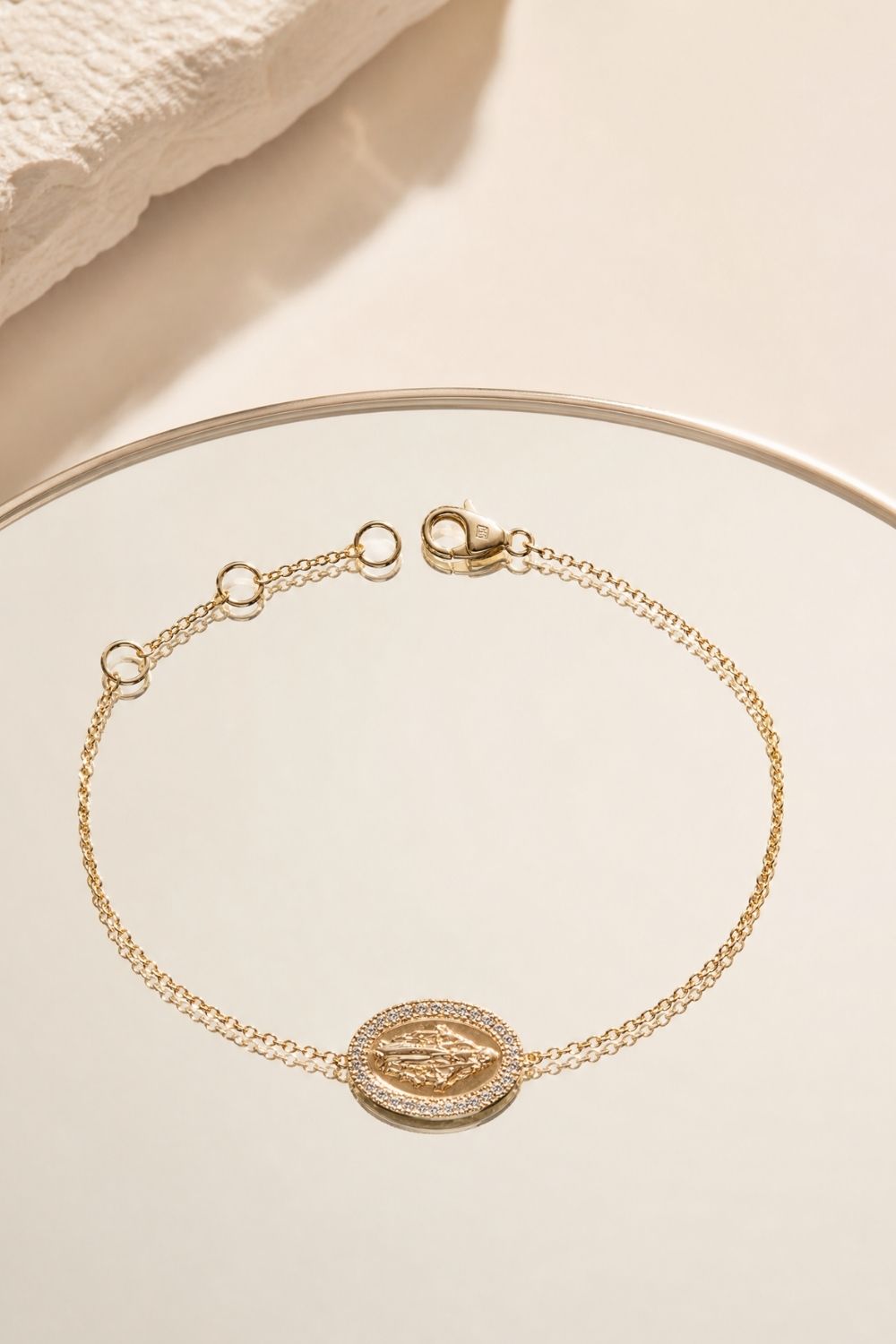 Bracelet Vierge Marie plaqué or 18 carats bijou religieux élégant femme – Jossepo