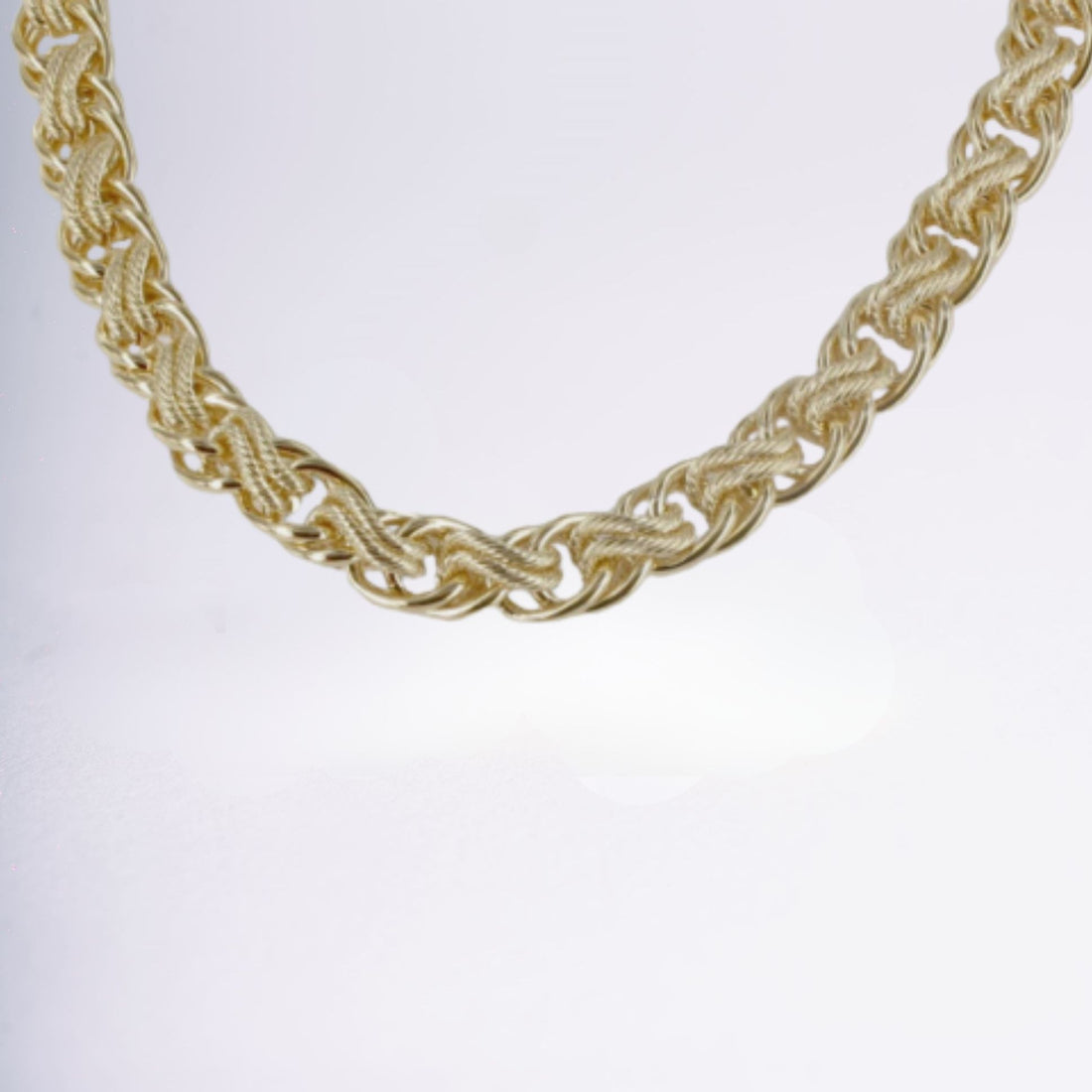 Collier Amandine double chaîne torsadée en plaqué or 3 microns 40 cm – Jossepo