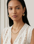 Collier fin doré femme minimaliste en plaqué or 18 carats Anne – Jossepo