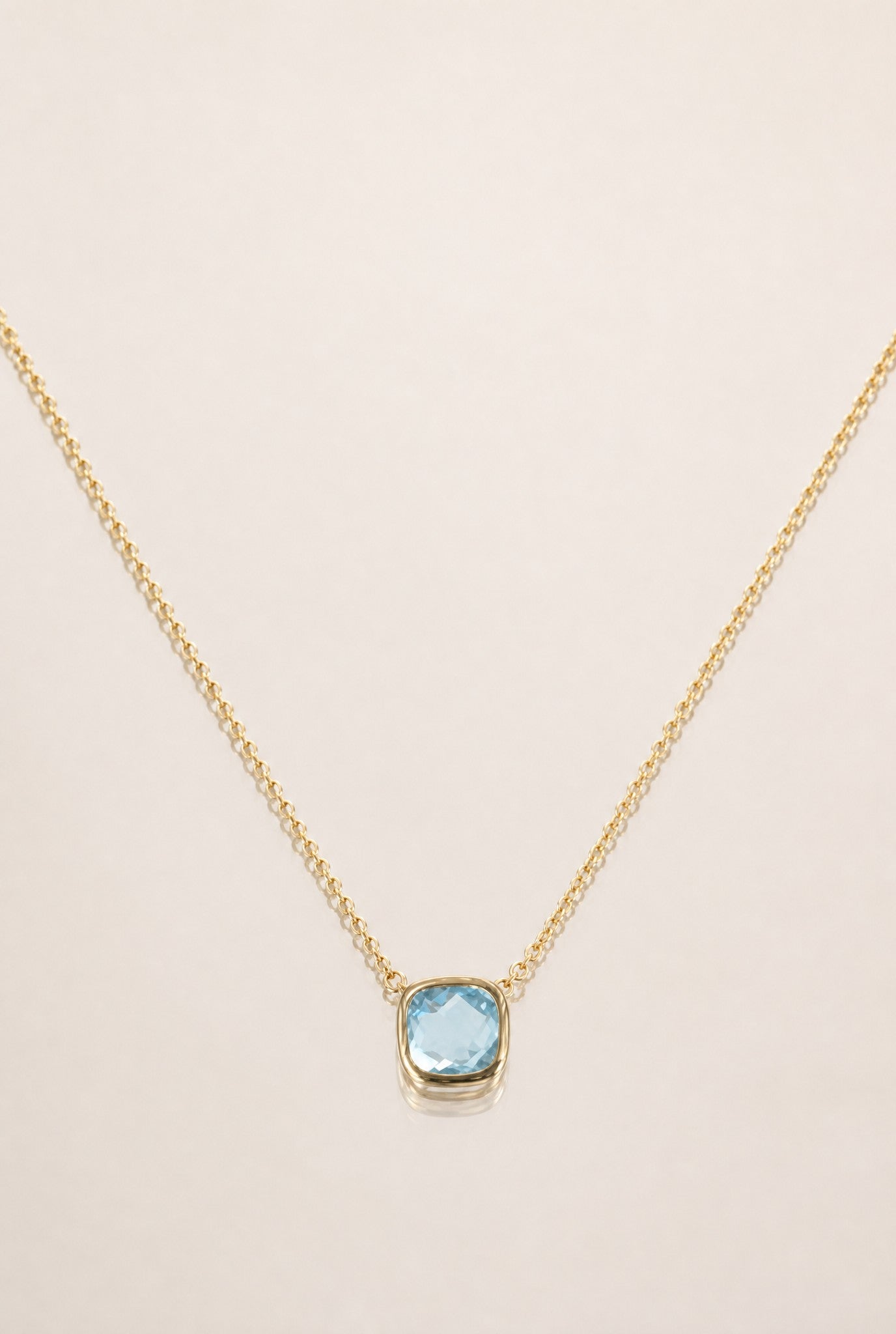 Collier Bleu plaqué or 18 carats zirconia bleue élégante femme – Jossepo