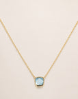 Collier Bleu plaqué or 18 carats zirconia bleue élégante femme – Jossepo