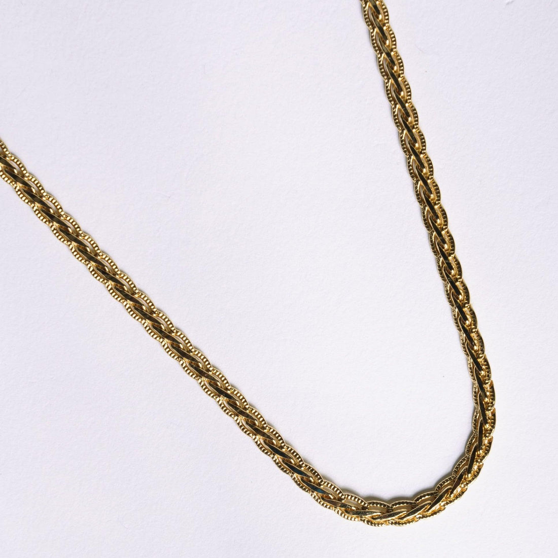 Collier doré à maillons texturés en plaqué or 18 carats — Jossepo