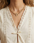 Collier doré femme tendance et élégant en plaqué or 18 carats Fiorella – Jossepo